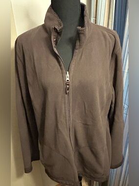 Basic Editions Brown Full-Zip Fleece Jacket with soft furry inside